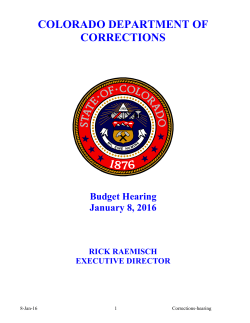 COLORADO DEPARTMENT OF CORRECTIONS