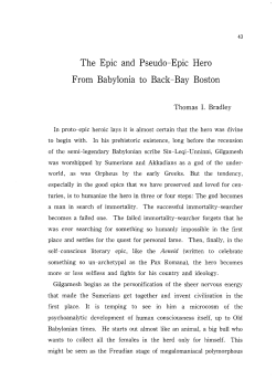The Epic and Pseudo-Epic Hero From Babylonia to Back