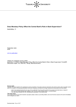 Tilburg University Does Monetary Policy Affect the