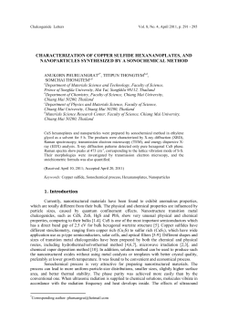 Characterization of copper sulfide nanoplates, nanoparticles and