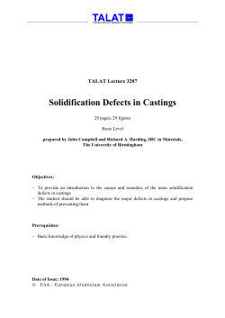 Solidification Defects in Castings - CORE
