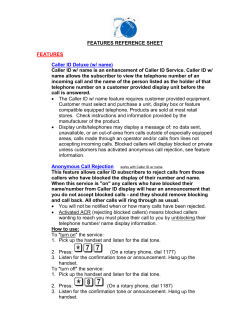 Feature Code Guide - Beaver Valley Cable