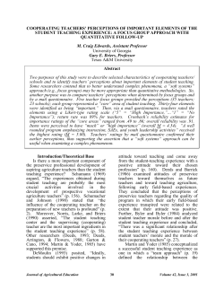 cooperating teachers` perceptions of important elements