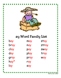 ay Word Family List