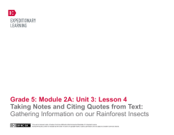 Grade 5 ELA Module 2A, Unit 3, Lesson 4