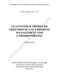 US Livestock Producer Greenhouse Gas Emissions