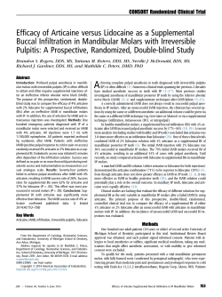 Efficacy of Articaine versus Lidocaine as a Supplemental Buccal