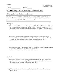 5-4 NOTES (continued): Writing a Function Rule