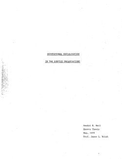 OCCUPATIONAL SOCIALIZATION IN TWO SERVICE
