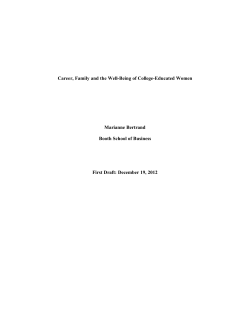Career, Family and the Well-Being of College