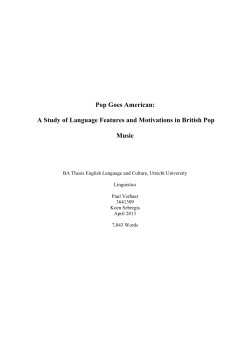 A Study of Language Features and Motivations in British Pop Music