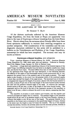 american museum novitates - AMNH Library Digital Repository