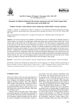 189 since 1961 BALTICA Volume 28 Number 2 December 2015