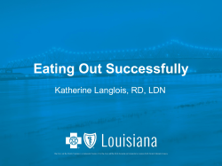 Eating Out Successfully - Office of Group Benefits