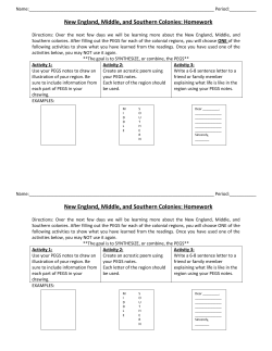 New England, Middle, and Southern Colonies: Homework New