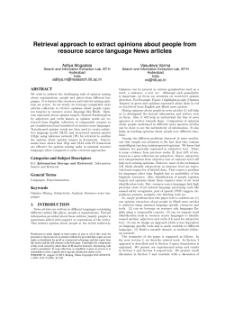 Retrieval approach to extract opinions about people from resource