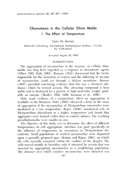 Chemotaxis in the Cellular Slime Molds I. The Effect of Temperature