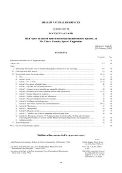 Fifth report on shared natural resources: transboundary aquifers, by