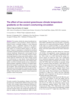 The effect of low ancient greenhouse climate temperature gradients