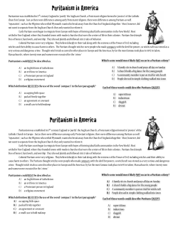 Puritanism in America