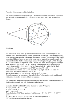 Properties of the pentagon and dodecahedron