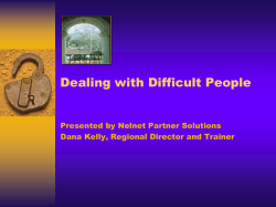 Dealing with Difficult People