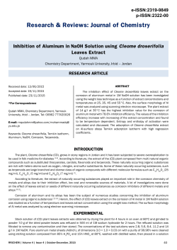 Inhibition of Aluminum in NaOH Solution using Cleome droserifolia