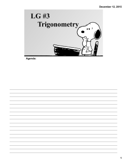 Seminar Notes for LG3