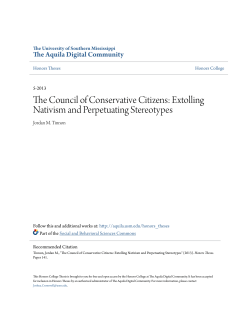 The Council of Conservative Citizens: Extolling Nativism and