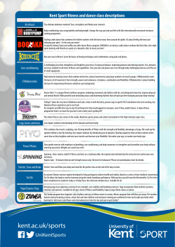 Kent Sport fitness and dance class descriptions