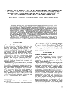 8. Distribution of Neogene and Quaternary Planktonic Foraminifers