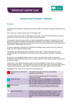 Payment and Drawdown Calendar