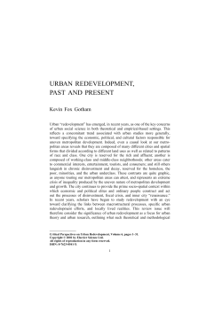 urban redevelopment, past and present