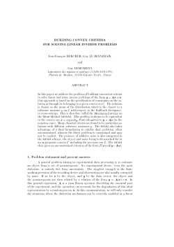 BUILDING CONVEX CRITERIA FOR SOLVING LINEAR INVERSE