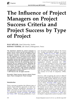 The Influence of Project Managers on Project Success Criteria and