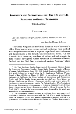 Imminence and Proportionality: The U.S. and U.K. Responses to