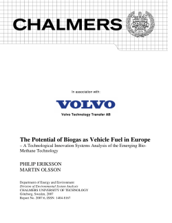 The Potential of Biogas as Vehicle Fuel in Europe