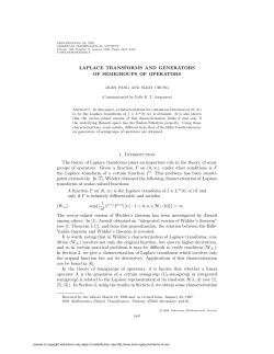 LAPLACE TRANSFORMS AND GENERATORS OF SEMIGROUPS
