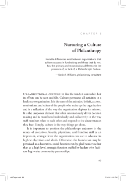 Nurturing a Culture of Philanthropy