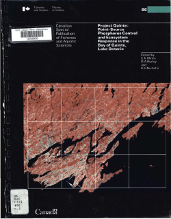 Project Quinte Point-Source Phosphorus Control and Ecosystem