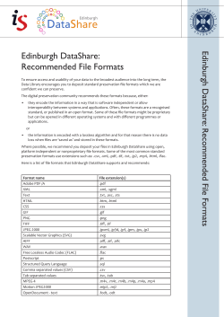 Edinburgh DataShare: Recommended File Formats
