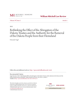 Rethinking the Effect of the Abrogation of the Dakota Treaties and