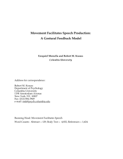 Movement Facilitates Speech Production: A Gestural