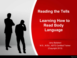 Reading the Tells - Learning How to Read Body Language
