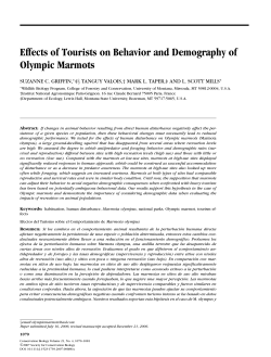 Effects of Tourists on Behavior and Demography of Olympic Marmots
