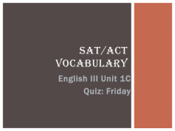 SAT/ACT Vocabulary