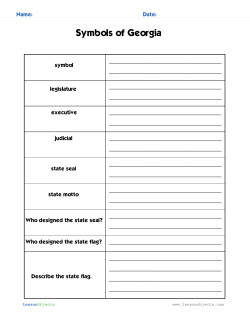 Georgia State Symbols Blank Cornell Notes Handout