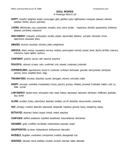SOUL WORDS A Feelings Word List HAPPY, cheerful, delighted