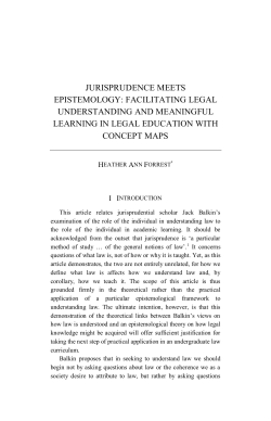 jurisprudence meets epistemology: facilitating legal understanding