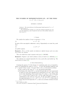 THE NUMBER OF REPRESENTATIONS OF n OF THE FORM